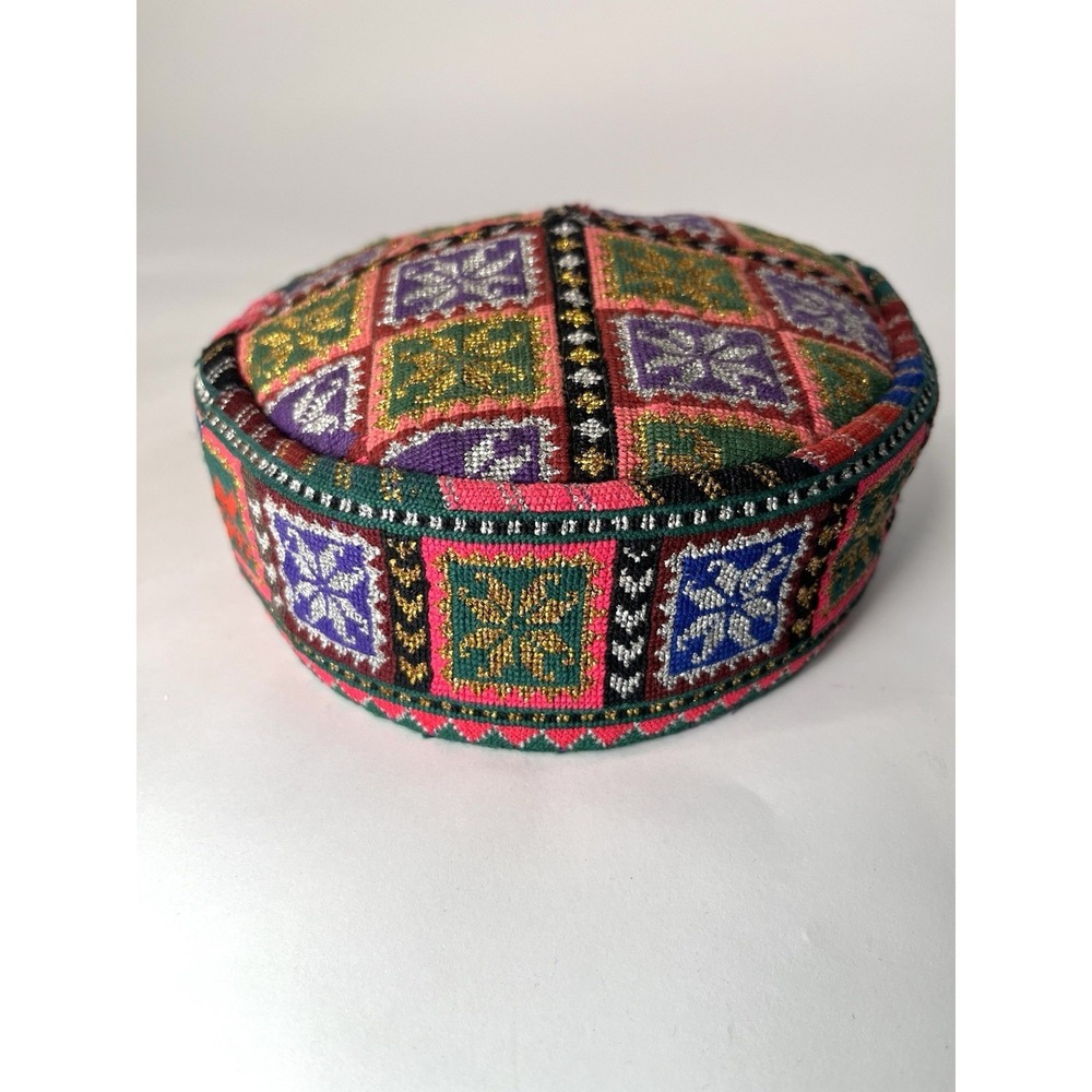 Embroidered Uzbek Hat Central Asian Skull Cap Handmade Colorful Hat